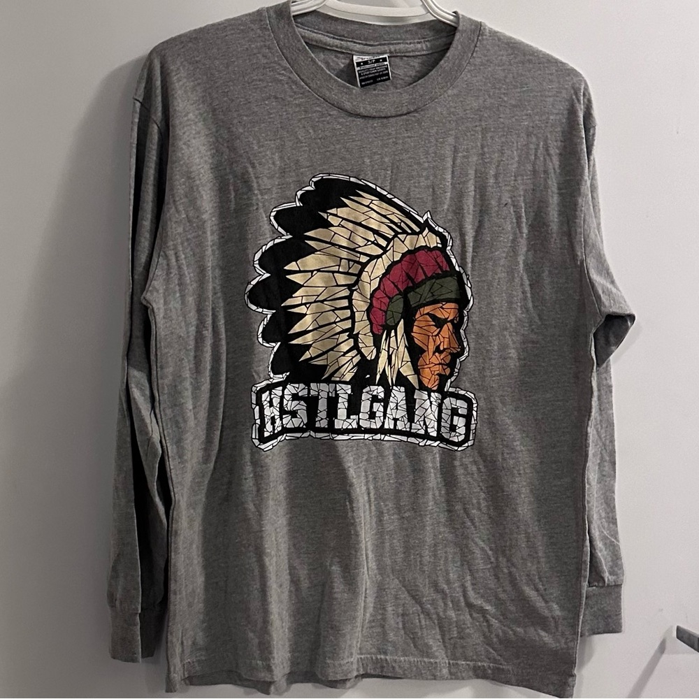 Men’s long sleeve shirt, hustle gang, size  small